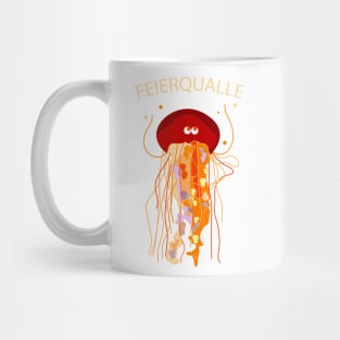 Funny fire jellyfish celebrates party Mug